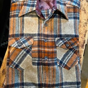 Vintage wool plaid flannel jacket unisex